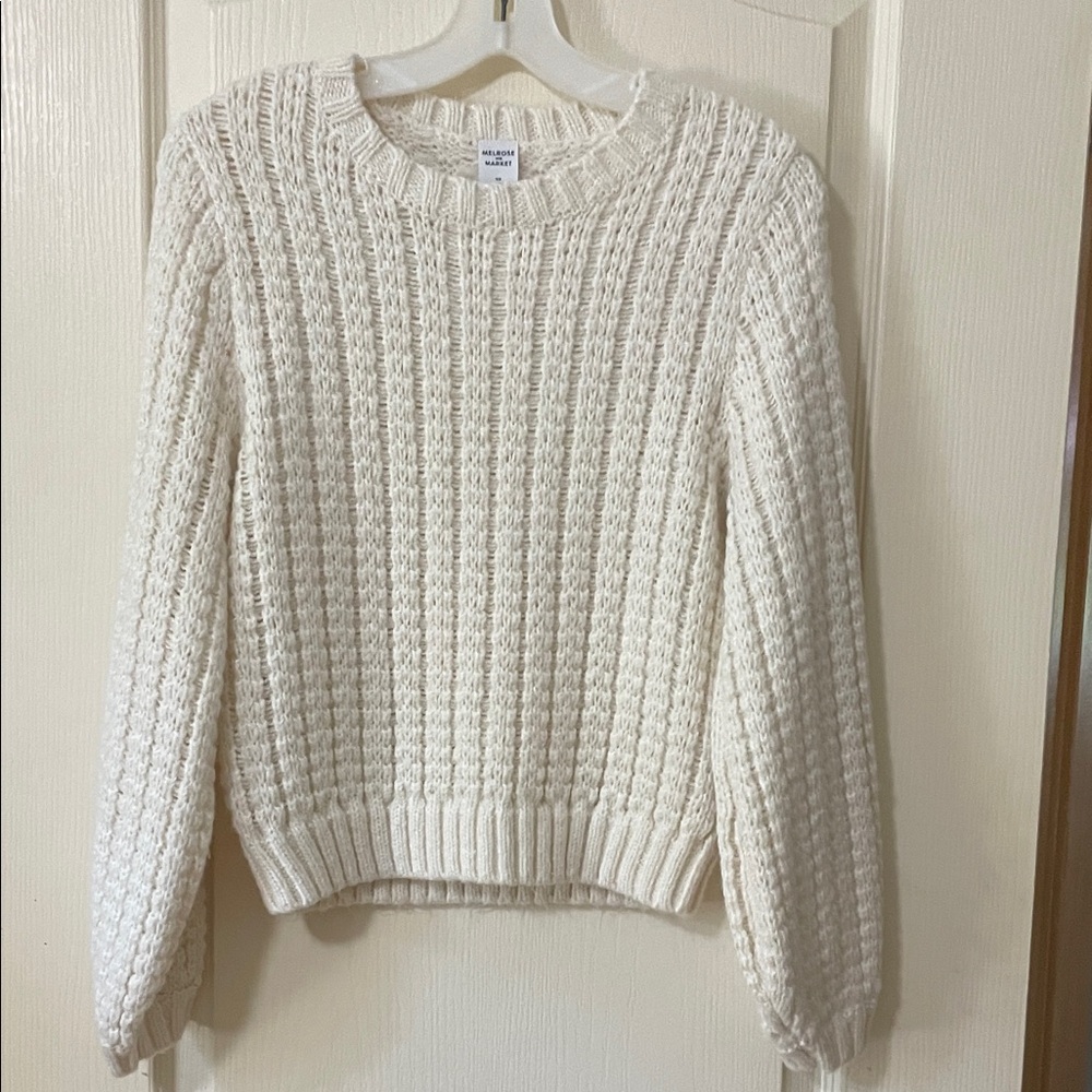 Melrose and Market Cream Cable Knit Sweater